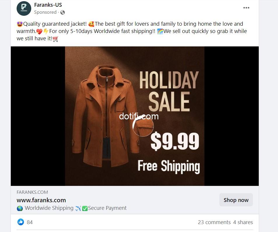 Faranks.com – Christmas Scam Shopping Website Busted .Advertising on Facebook  !  Caught by  anakyst.com