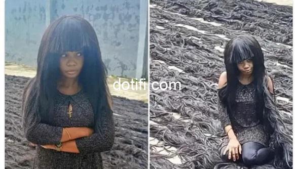 A Nigerian woman has set the Guinness world record for making the longest hand-made wig.